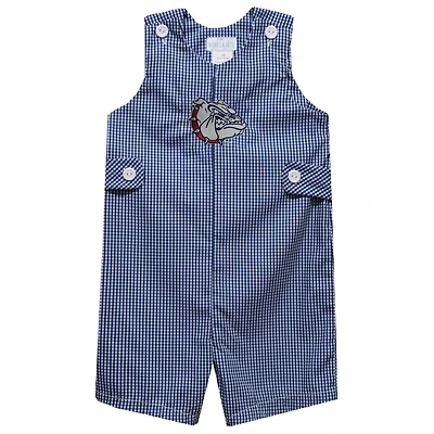 Infant Vive La Fete Navy Gonzaga Bulldogs Gingham Jon Jon Romper