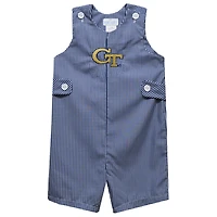 Infant Vive La Fete Navy Georgia Tech Yellow Jackets Gingham Jon Jon Romper