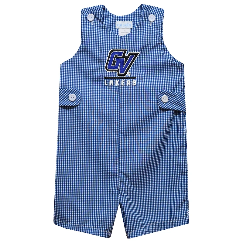 Infant Vive La Fete Blue Grand Valley State Lakers Gingham Jon Jon Romper