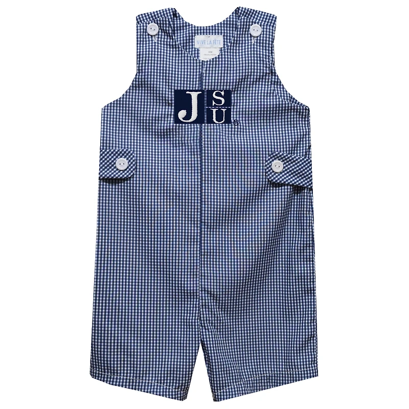 Infant Vive La Fete Royal Jackson State Tigers Gingham Jon Jon Romper