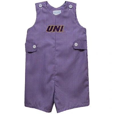 Infant Vive La Fete Purple Northern Iowa Panthers Gingham Jon Jon Romper