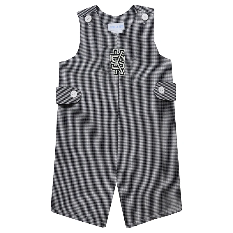 Infant Vive La Fete Black Kennesaw State Owls Gingham Jon Jon Romper