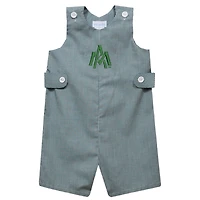 Infant Vive La Fete Green Arkansas-Monticello Boll Weevils Gingham Jon Jon Romper