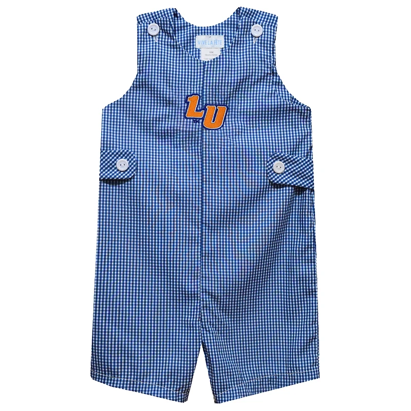 Infant Vive La Fete Blue Lincoln Lions Gingham Jon Jon Romper