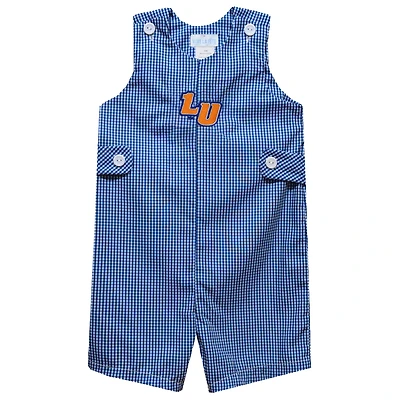 Infant Vive La Fete Blue Lincoln Lions Gingham Jon Jon Romper