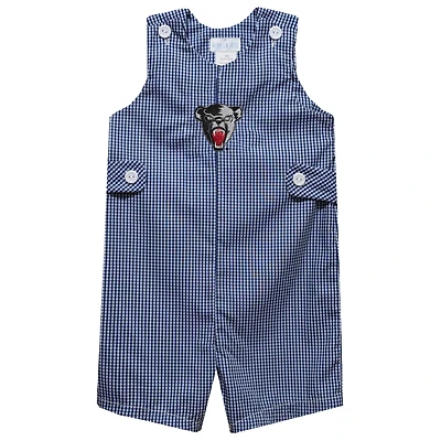 Infant Vive La Fete Navy Maine Black Bears Gingham Jon Jon Romper
