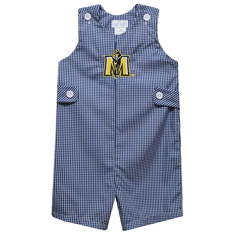 Infant Vive La Fete Navy Murray St. Racers Gingham Jon Jon Romper