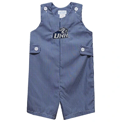 Infant Vive La Fete Navy New Hampshire Wildcats Gingham Jon Jon Romper