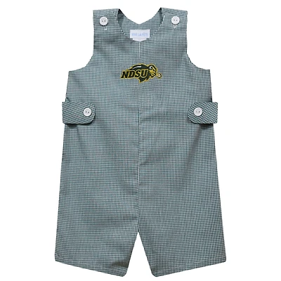 Infant Vive La Fete Green NDSU Bison Gingham Jon Jon Romper