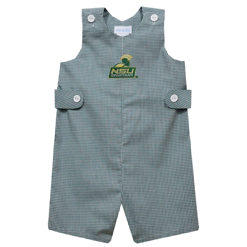 Infant Vive La Fete Green Norfolk State Spartans Gingham Jon Jon Romper