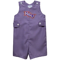 Infant Vive La Fete Purple Northwestern State Demons Gingham Jon Jon Romper