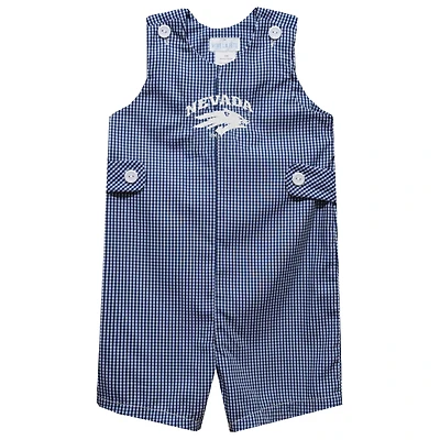 Infant Vive La Fete Navy Nevada Wolf Pack Gingham Jon Jon Romper