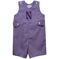Infant Vive La Fete Purple Northwestern Wildcats Gingham Jon Jon Romper