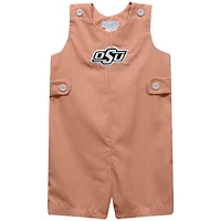 Infant Vive La Fete Orange Oklahoma State Cowboys Gingham Jon Jon Romper