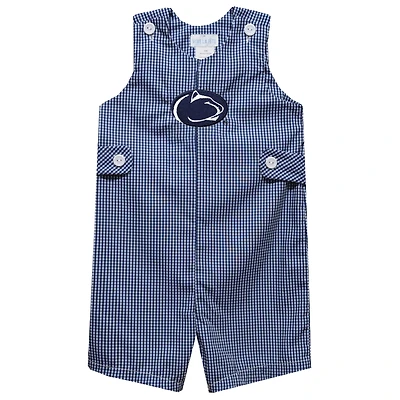 Infant Vive La Fete Navy Penn State Nittany Lions Gingham Jon Jon Romper