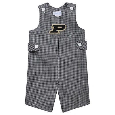 Infant Vive La Fete Black Purdue Boilermakers Gingham Jon Jon Romper