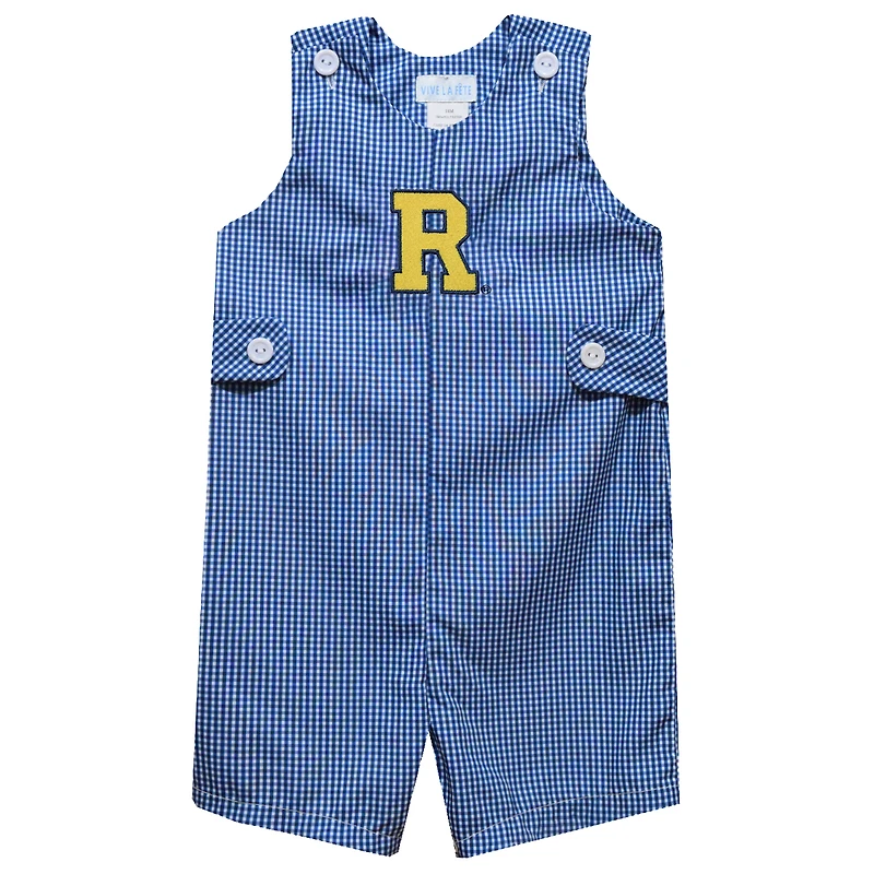Infant Vive La Fete Blue Rochester Yellow Jackets Gingham Jon Jon Romper