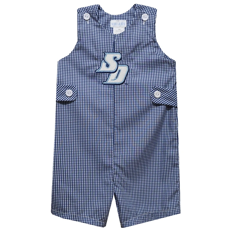 Infant Vive La Fete Navy San Diego Toreros Gingham Jon Jon Romper