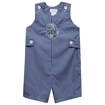 Infant Vive La Fete Navy State College of Florida Manatee-Sarasota Gingham Jon Jon Romper