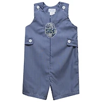 Infant Vive La Fete Navy State College of Florida Manatee-Sarasota Gingham Jon Jon Romper