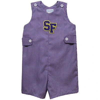 Infant Vive La Fete Purple San Francisco State Gators Gingham Jon Jon Romper
