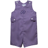 Infant Vive La Fete Purple University of Sioux Falls Cougars Gingham Jon Jon Romper