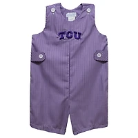 Infant Vive La Fete Purple TCU Horned Frogs Gingham Jon Jon Romper