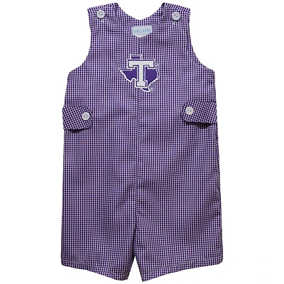 Infant Vive La Fete Purple Tarleton State Texans Gingham Jon Jon Romper