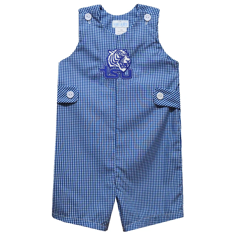 Infant Vive La Fete Royal Tennessee State Tigers Gingham Jon Jon Romper