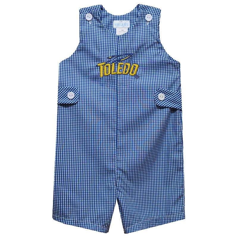 Infant Vive La Fete Blue Toledo Rockets Gingham Jon Jon Romper