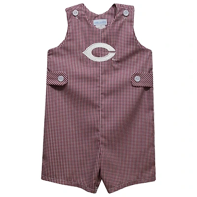 Infant Vive La Fete Maroon UChicago Maroons Gingham Jon Jon Romper