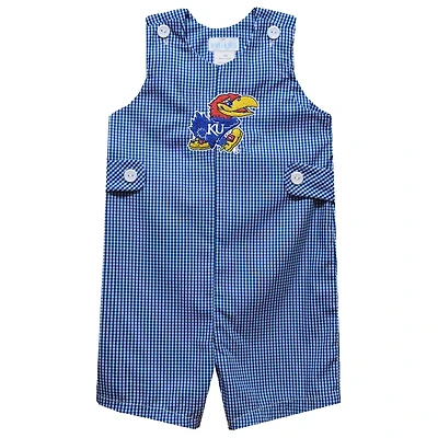 Infant Vive La Fete Royal Kansas Jayhawks Gingham Jon Jon Romper
