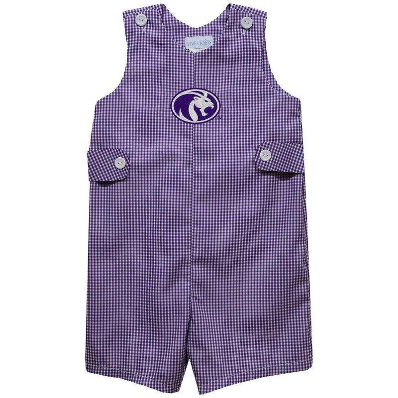 Infant Vive La Fete Purple North Alabama Lions Gingham Jon Jon Romper