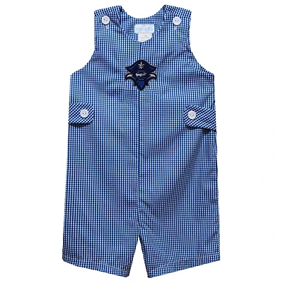 Infant Vive La Fete Blue New Orleans Privateers Gingham Jon Jon Romper