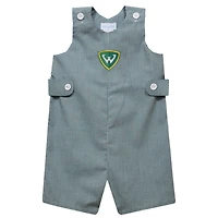 Infant Vive La Fete Green Wayne State Warriors Gingham Jon Jon Romper