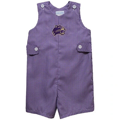 Infant Vive La Fete Purple Western Carolina Catamounts Gingham Jon Jon Romper