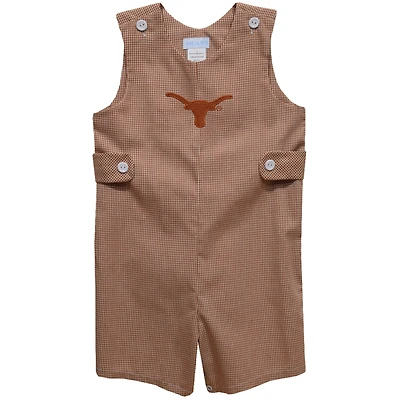 Infant Vive La Fete Texas Orange Longhorns Gingham Jon Romper