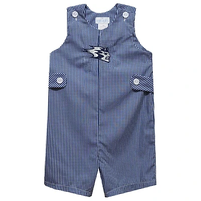 Infant Vive La Fete Blue Wisconsin Stout Blue Devils Gingham Jon Jon Romper