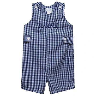 Infant Vive La Fete Navy Western Washington Vikings Gingham Jon Jon Romper