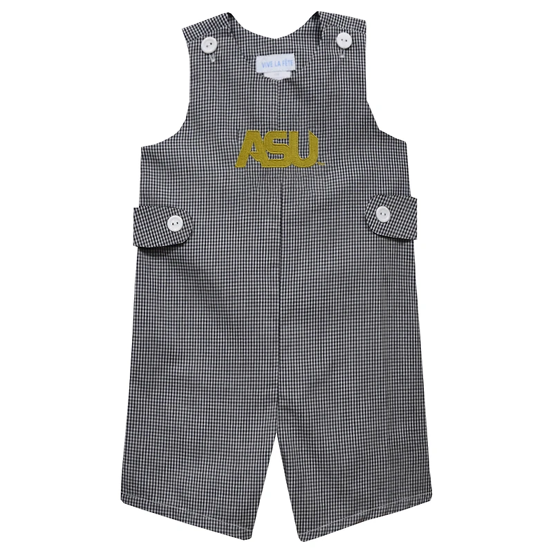 Toddler Vive La Fete Black Alabama State Hornets Gingham Jon Jon Romper