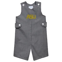 Toddler Vive La Fete Black Alabama State Hornets Gingham Jon Jon Romper