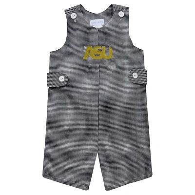 Toddler Vive La Fete Black Alabama State Hornets Gingham Jon Jon Romper