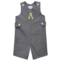 Toddler Vive La Fete Black Appalachian State Mountaineers Gingham Jon Jon Romper