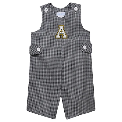 Toddler Vive La Fete Black Appalachian State Mountaineers Gingham Jon Jon Romper