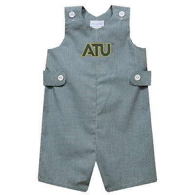 Toddler Vive La Fete Green Arkansas Tech Gingham Jon Jon Romper