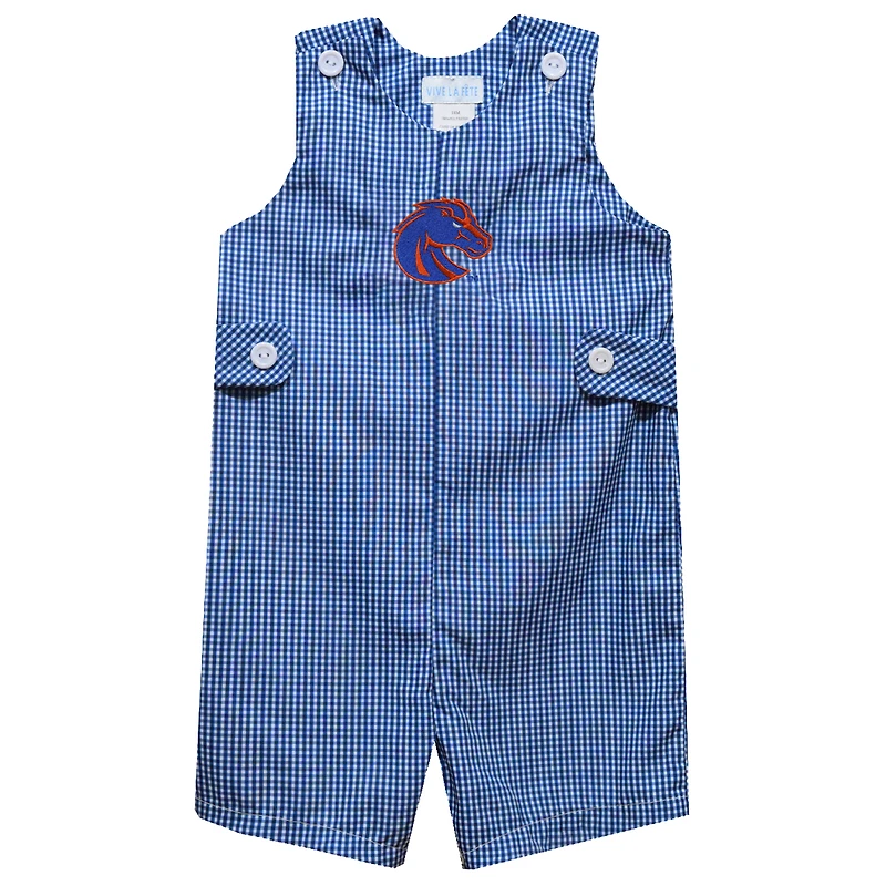 Toddler Vive La Fete Royal Boise State Broncos Gingham Jon Jon Romper