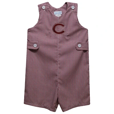 Toddler Vive La Fete Maroon Colgate Raiders Gingham Jon Jon Romper