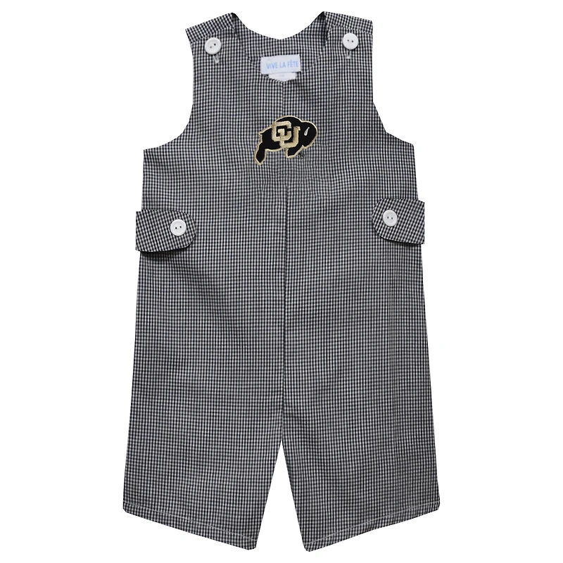 Toddler Vive La Fete Black Colorado Buffaloes Gingham Jon Jon Romper