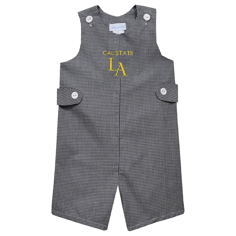 Toddler Vive La Fete Black Cal State L.A. Golden Eagles Gingham Jon Jon Romper