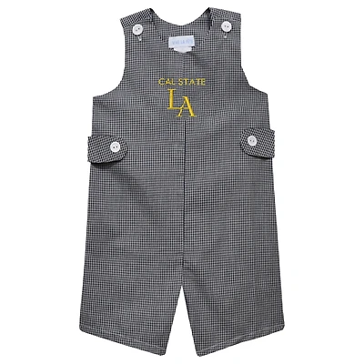 Toddler Vive La Fete Black Cal State L.A. Golden Eagles Gingham Jon Jon Romper